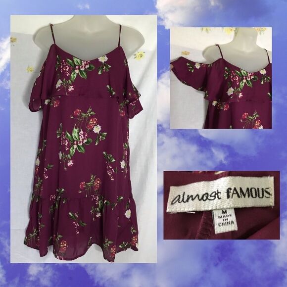 Cold shoulder floral dress almost famous medium - Picture 1 of 4